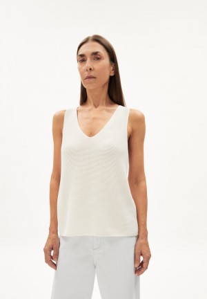 ARMEDANGELS WILMAA Knit Top Regular Fit of Organic Cotton Weiß | AFVG-68142