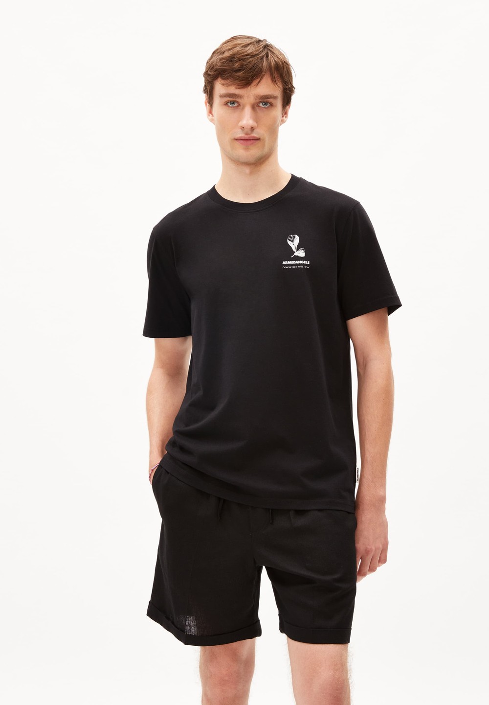 ARMEDANGELS AADONI LEAAF T-Shirt Relaxed Fit made of Organic Cotton Schwarz | RJHN-42385