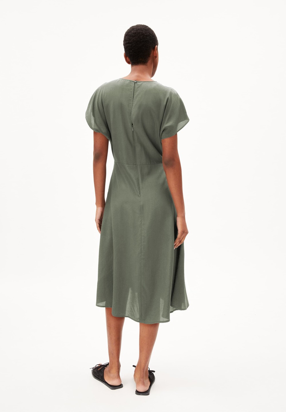 ARMEDANGELS AALBINE Woven Dress Regular Fit made of TENCEL™ Lyocell Mix Grau Grün | QWBF-51079