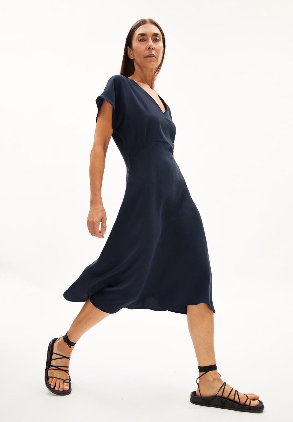 ARMEDANGELS AALBINE Woven Dress Regular Fit made of TENCEL™ Lyocell Night Sky | LHWK-50916