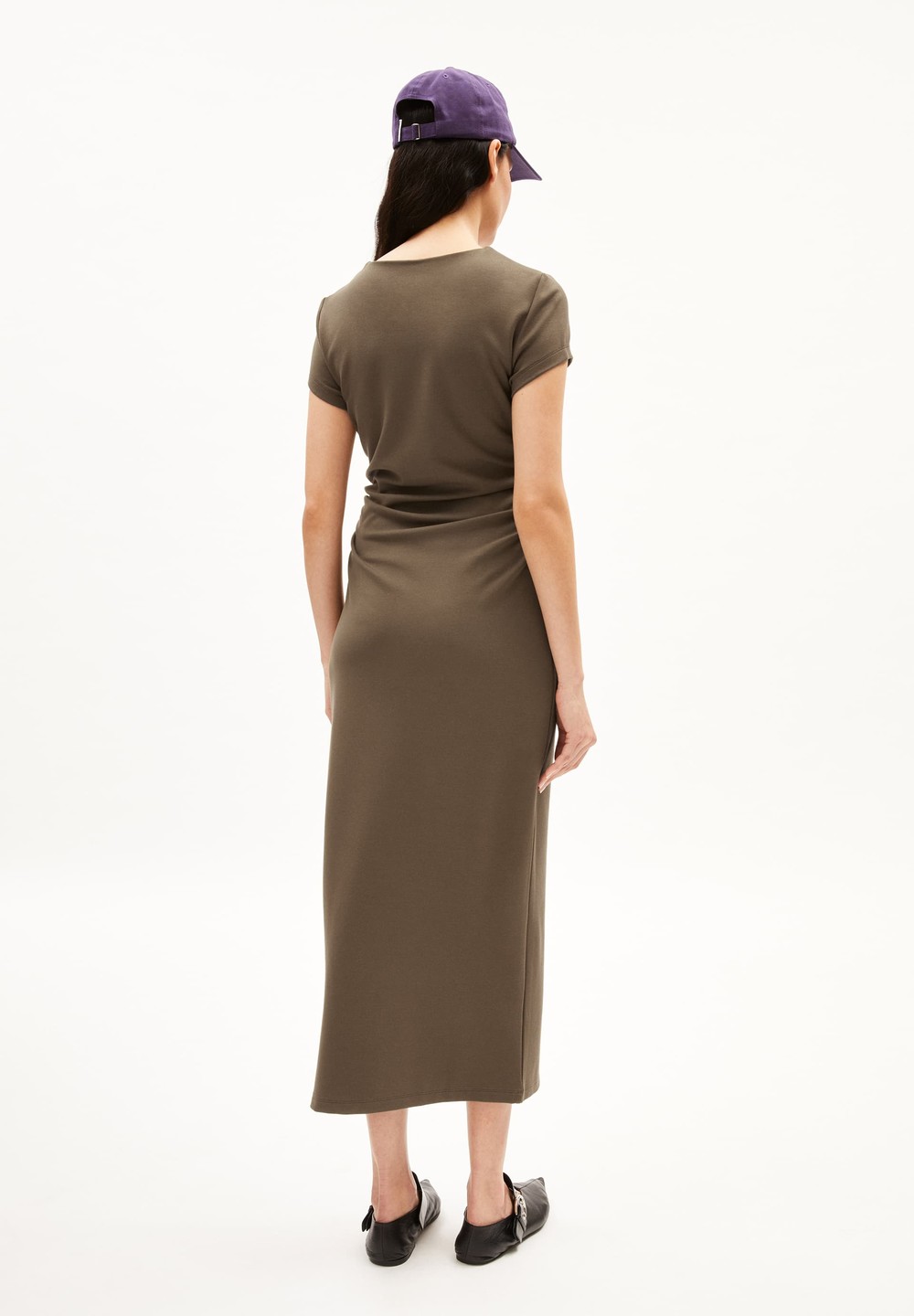 ARMEDANGELS ADAAJA Jersey Dress Slim Fit made of LENZING™ ECOVERO™ Viscose Mix Dried Moss | CRMG-45876