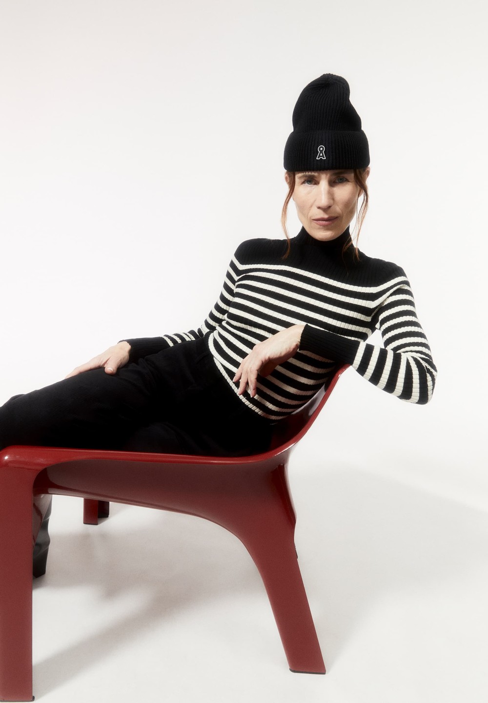 ARMEDANGELS ALAANIA PLACED STRIPES Sweater Slim Fit made of Organic Cotton Black-oatmilk | DJFW-21974