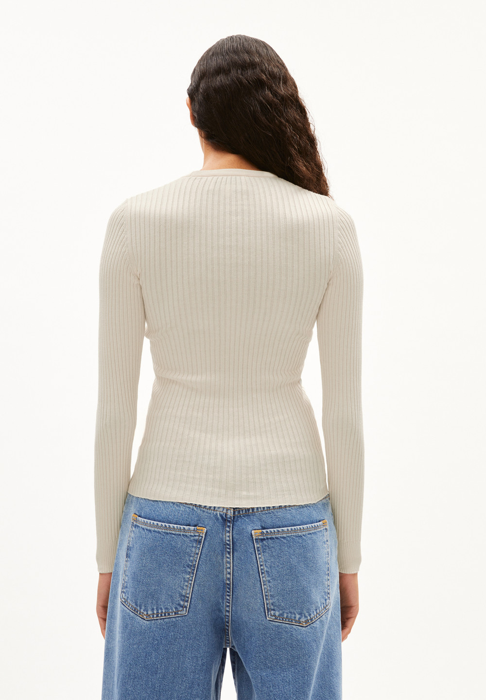 ARMEDANGELS ALAANIA RN Sweater Slim Fit made of Organic Cotton Oatmilk | MGBL-87695