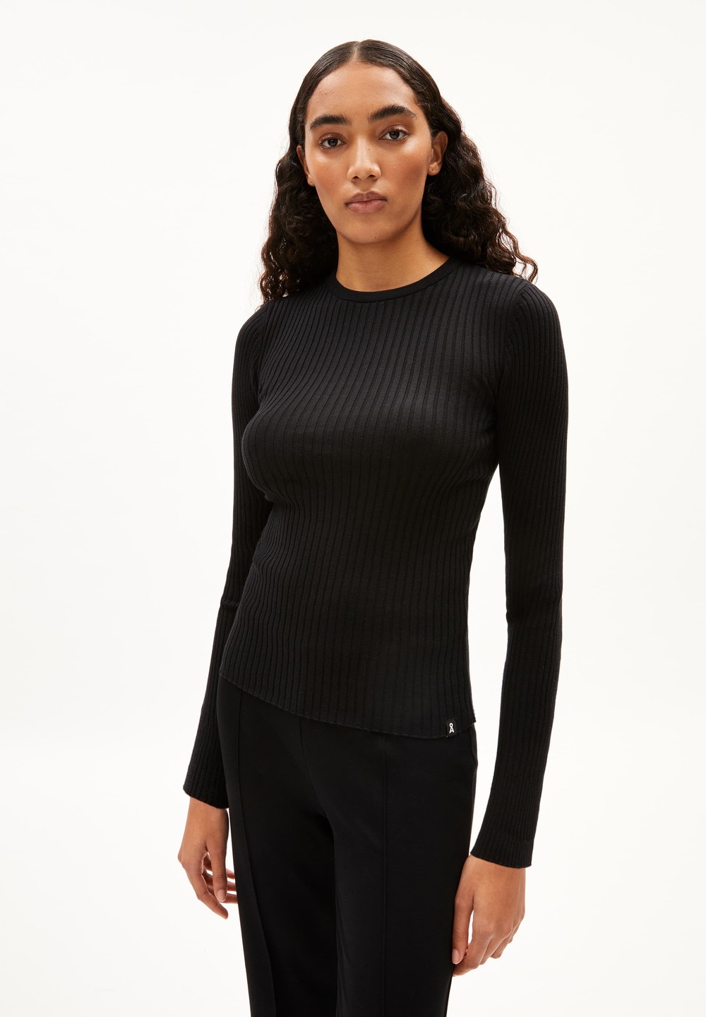 ARMEDANGELS ALAANIA RN Sweater Slim Fit made of Organic Cotton Schwarz | MPVL-57316