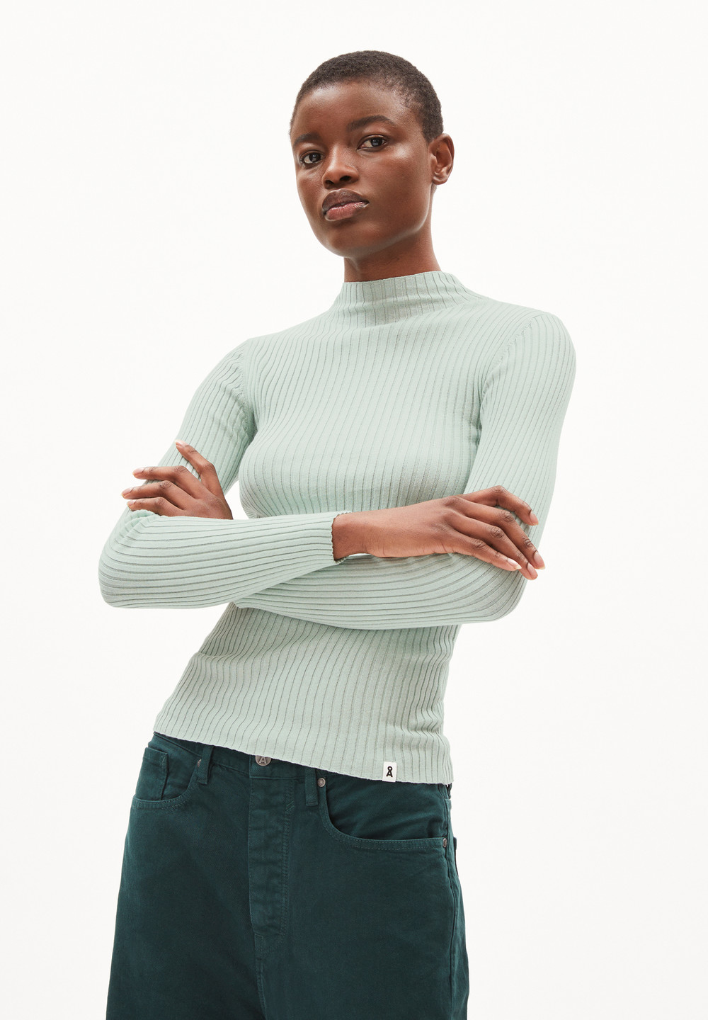 ARMEDANGELS ALAANIA Sweater Slim Fit made of Organic Cotton Grün | TWES-89254