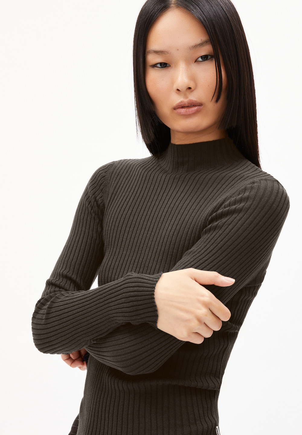 ARMEDANGELS ALAANIA Sweater Slim Fit made of Organic Cotton Kaffee | UNHK-81629