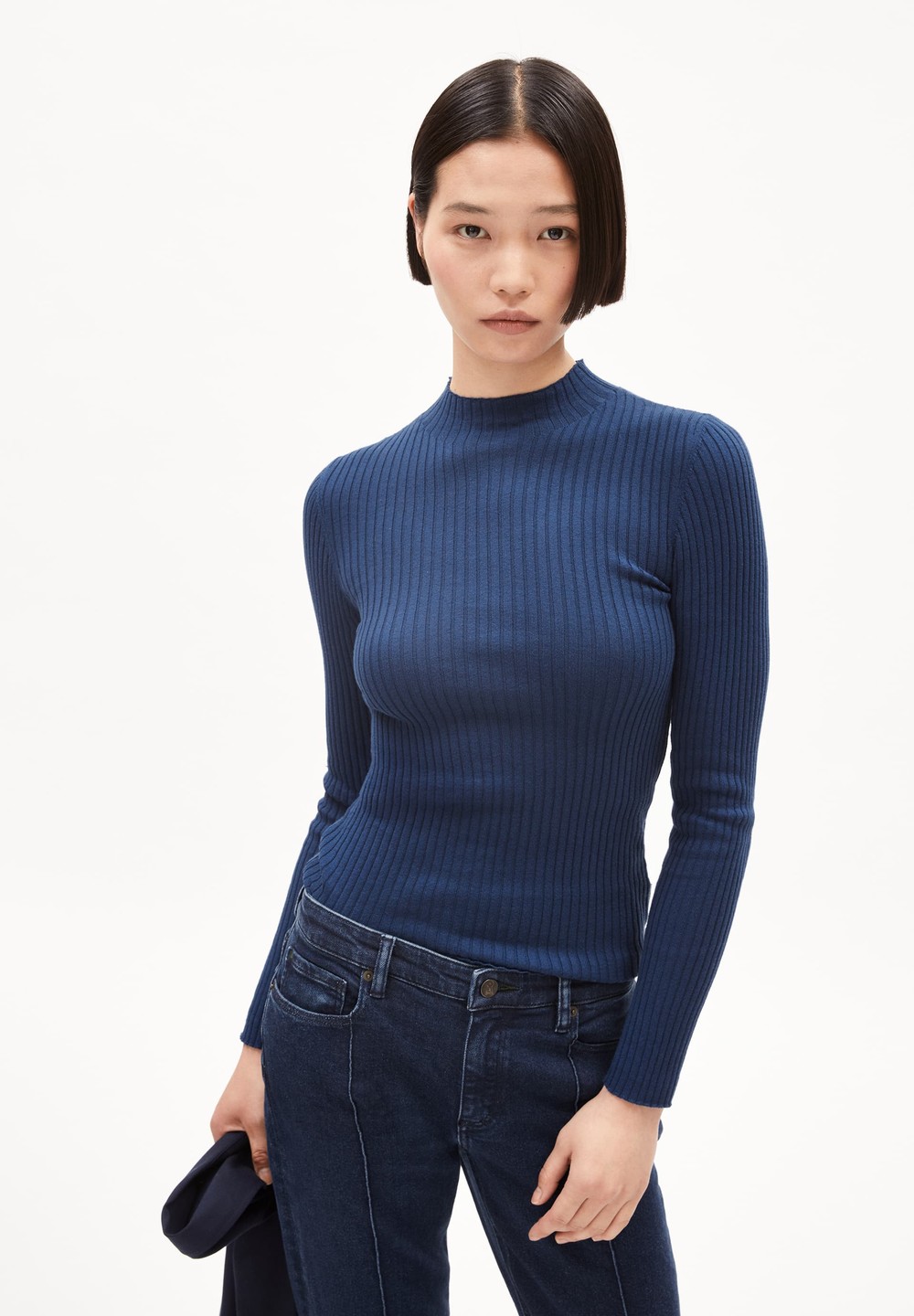 ARMEDANGELS ALAANIA Sweater Slim Fit made of Organic Cotton Indigo | BIDR-12483