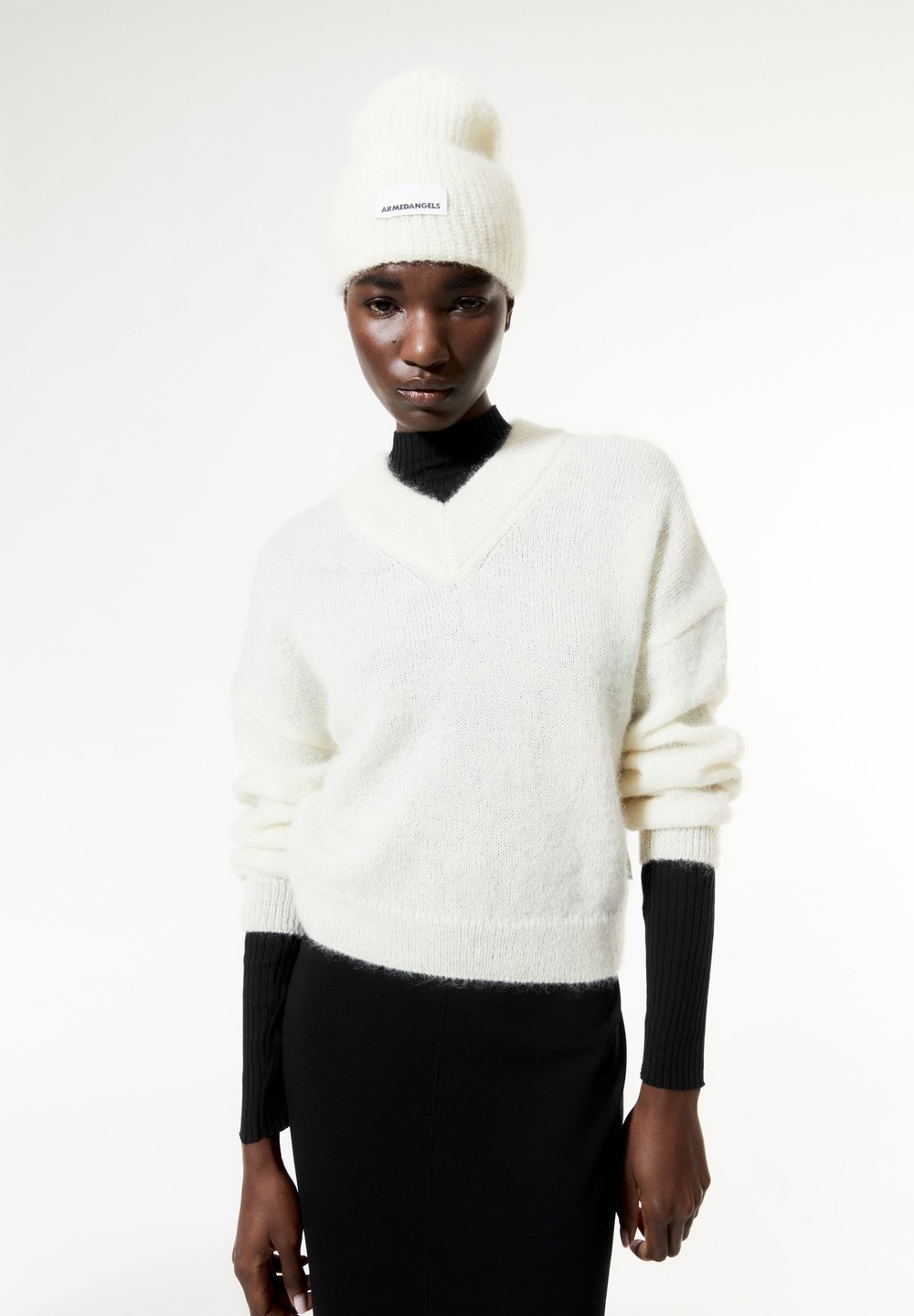 ARMEDANGELS ALBASAA MOHAIR Sweater Oversized Fit made of Mohair Wool Mix Oatmilk | DZAJ-97385