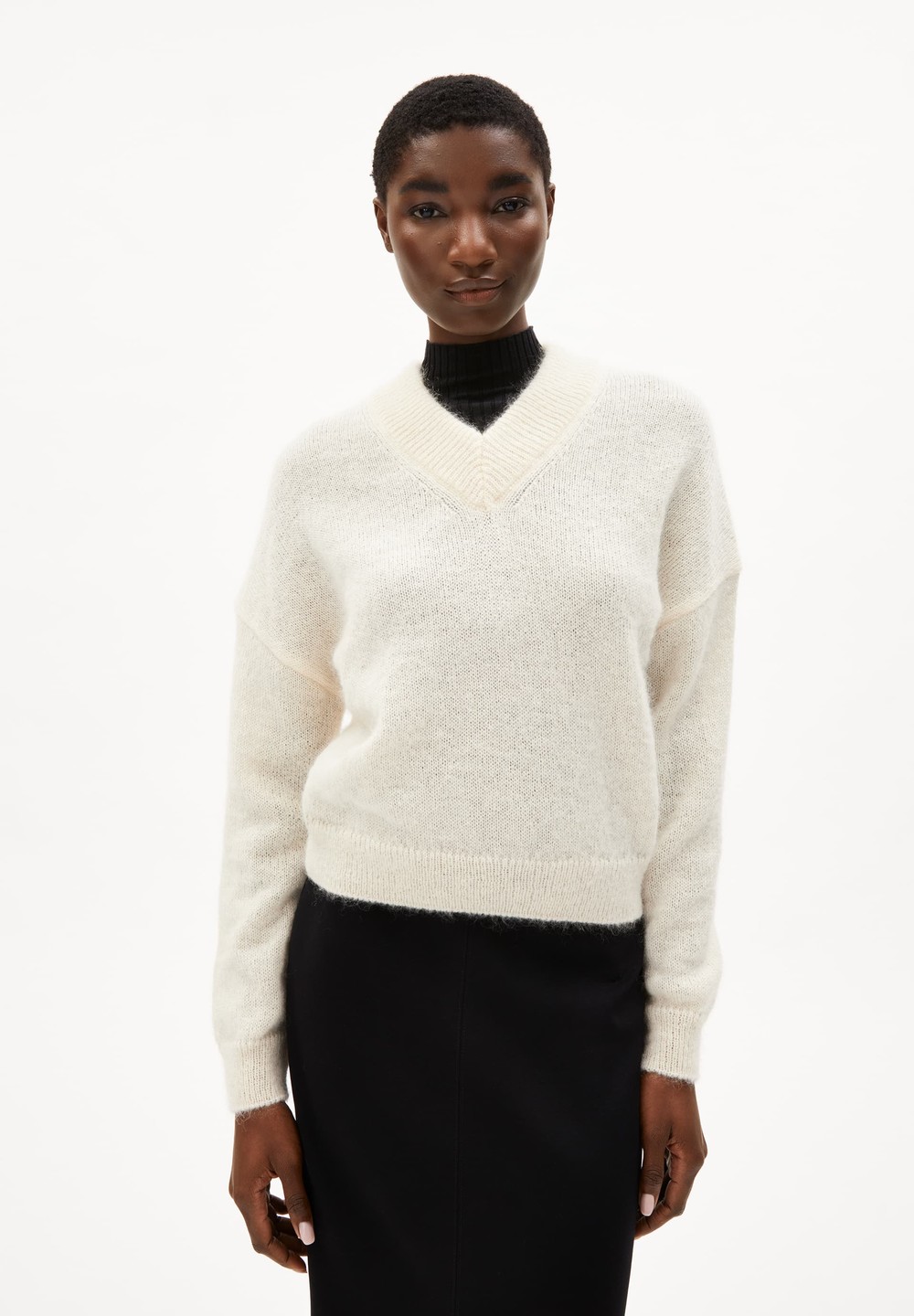 ARMEDANGELS ALBASAA MOHAIR Sweater Oversized Fit made of Mohair Wool Mix Oatmilk | DZAJ-97385