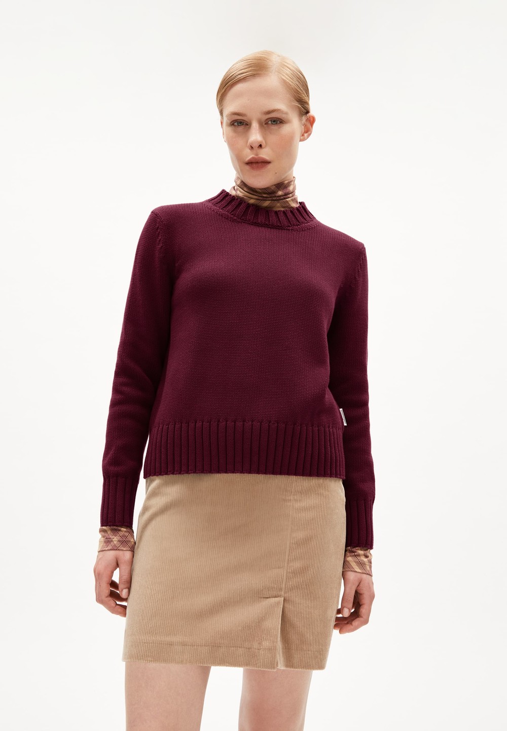 ARMEDANGELS AMALIAAS EREN COTTON Sweater Relaxed Fit made of Organic Cotton Cranberry Juice | OBZJ-04853