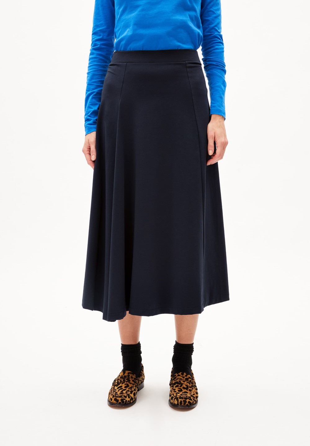 ARMEDANGELS AVAA LOUAA Jersey Skirt Relaxed Fit made of Organic Cotton Mix Night Sky | JPGZ-03841