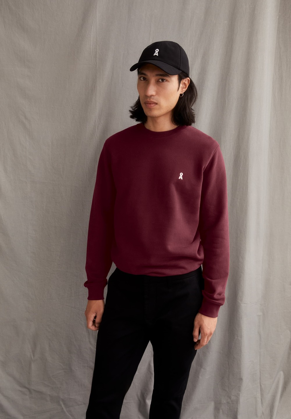 ARMEDANGELS BAARO COMFORT Sweatshirt Regular Fit made of Organic Cotton Mix Cranberry Juice | FXTE-95237