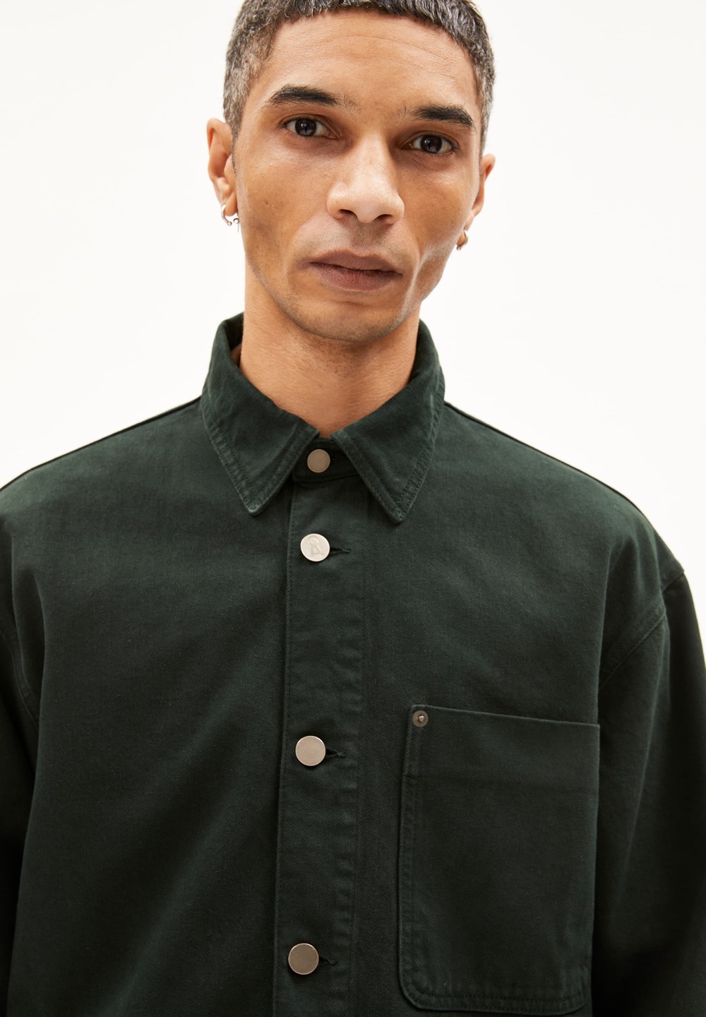 ARMEDANGELS BAASIO GMT DYE Overshirt Relaxed Fit made of recycled Cotton Dunkel | GRIY-26431