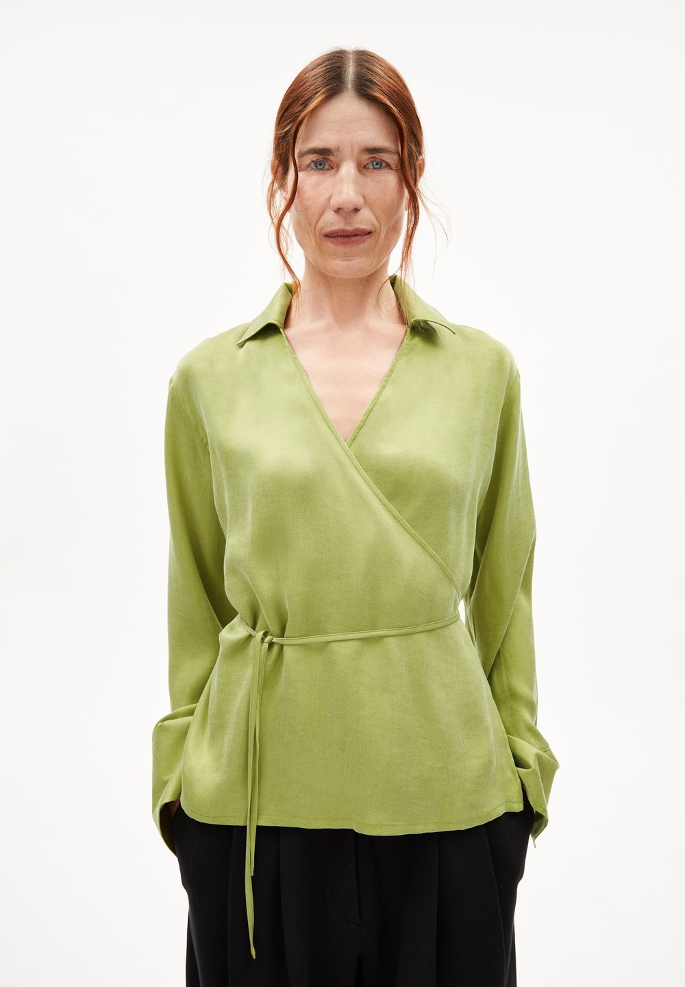 ARMEDANGELS BEJURAA Blouse Relaxed Fit made of TENCEL™ Lyocell Mix New Moss | IRKA-02439