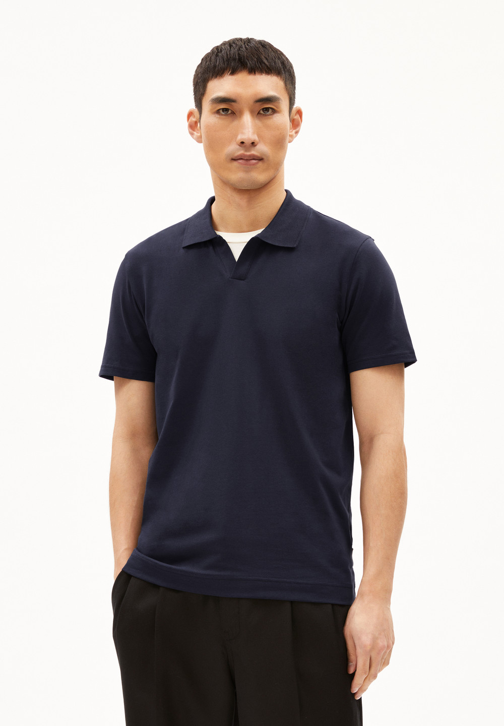 ARMEDANGELS BRAAN PREMIUM Polo T-Shirt Regular Fit made of Organic Cotton Mix Night Sky | LCVJ-25168