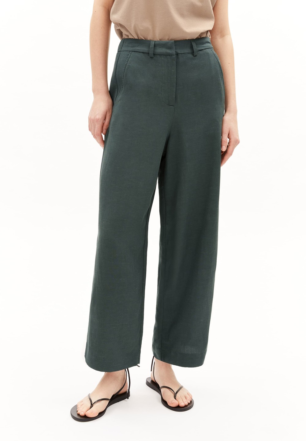 ARMEDANGELS CAARUNUS LINO Woven Pants made of Linen-Mix Space Steel | IPDZ-91325