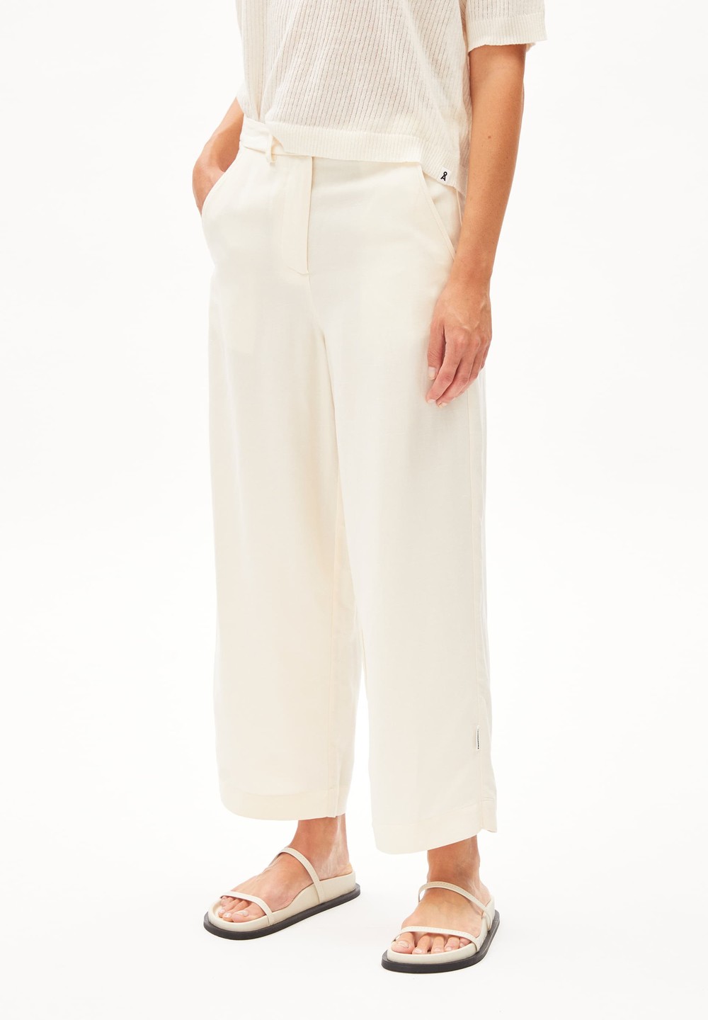 ARMEDANGELS CAARUNUS LINO Woven Pants made of Linen-Mix Oatmilk | LOTC-60932