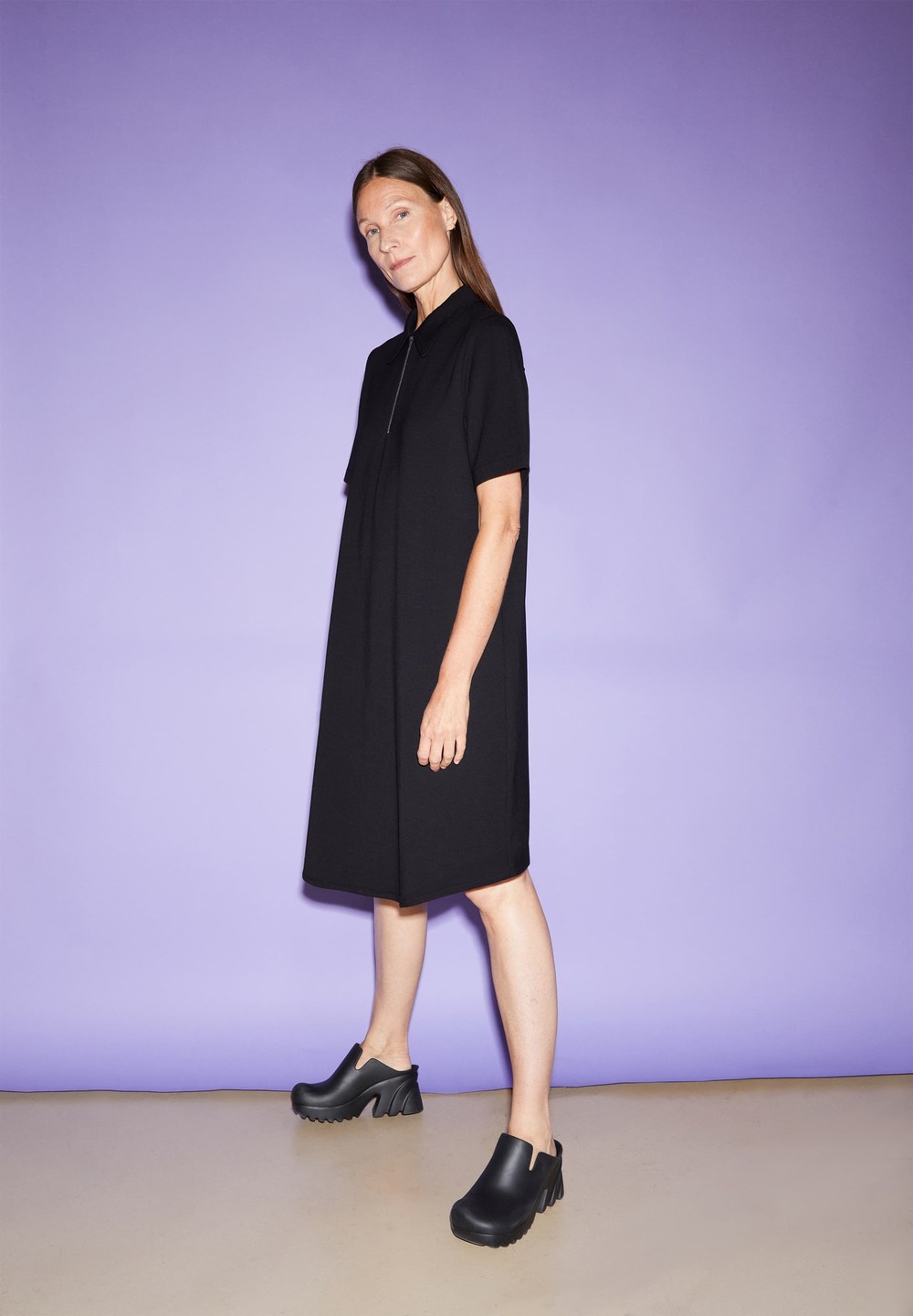 ARMEDANGELS CAMILAARA Jersey Dress Loose Fit made of Organic Cotton Mix Schwarz | ZRWN-87369