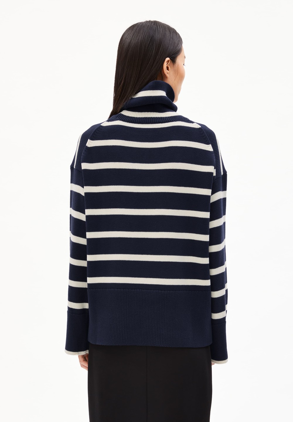 ARMEDANGELS CHANAA STRIPES Sweater Loose Fit made of Organic Cotton Night Sky-oatmilk | BHRN-51487