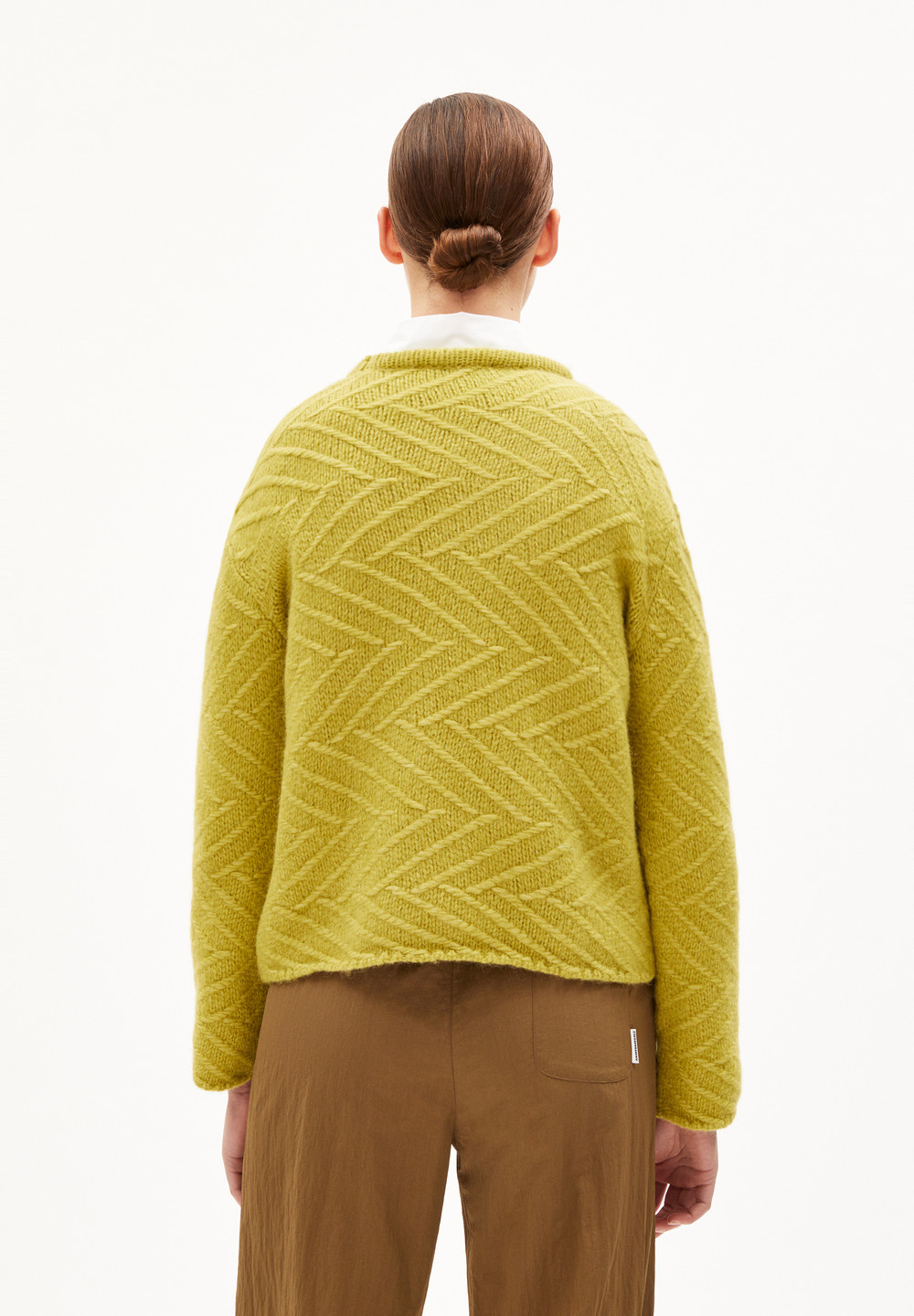 ARMEDANGELS DAAGNY DIAGONAL Sweater Loose Fit made of Alpaca Wool Mix New Moss | UBJF-40876