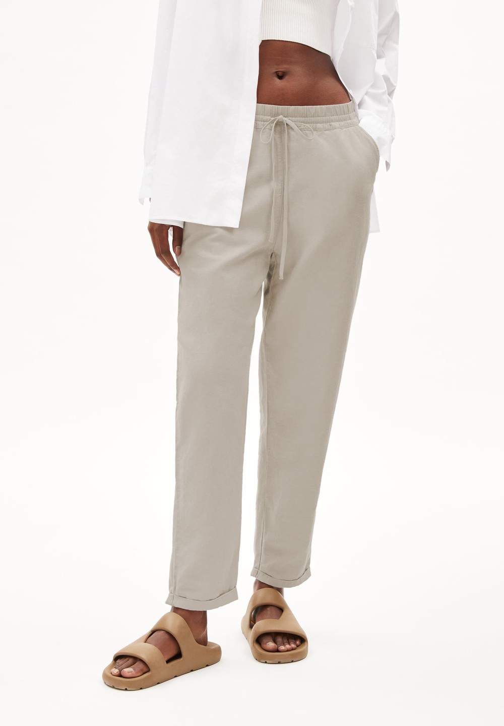 ARMEDANGELS DANYAA LINO Woven Pants Regular Fit made of Linen-Mix Hell | VMKX-89534