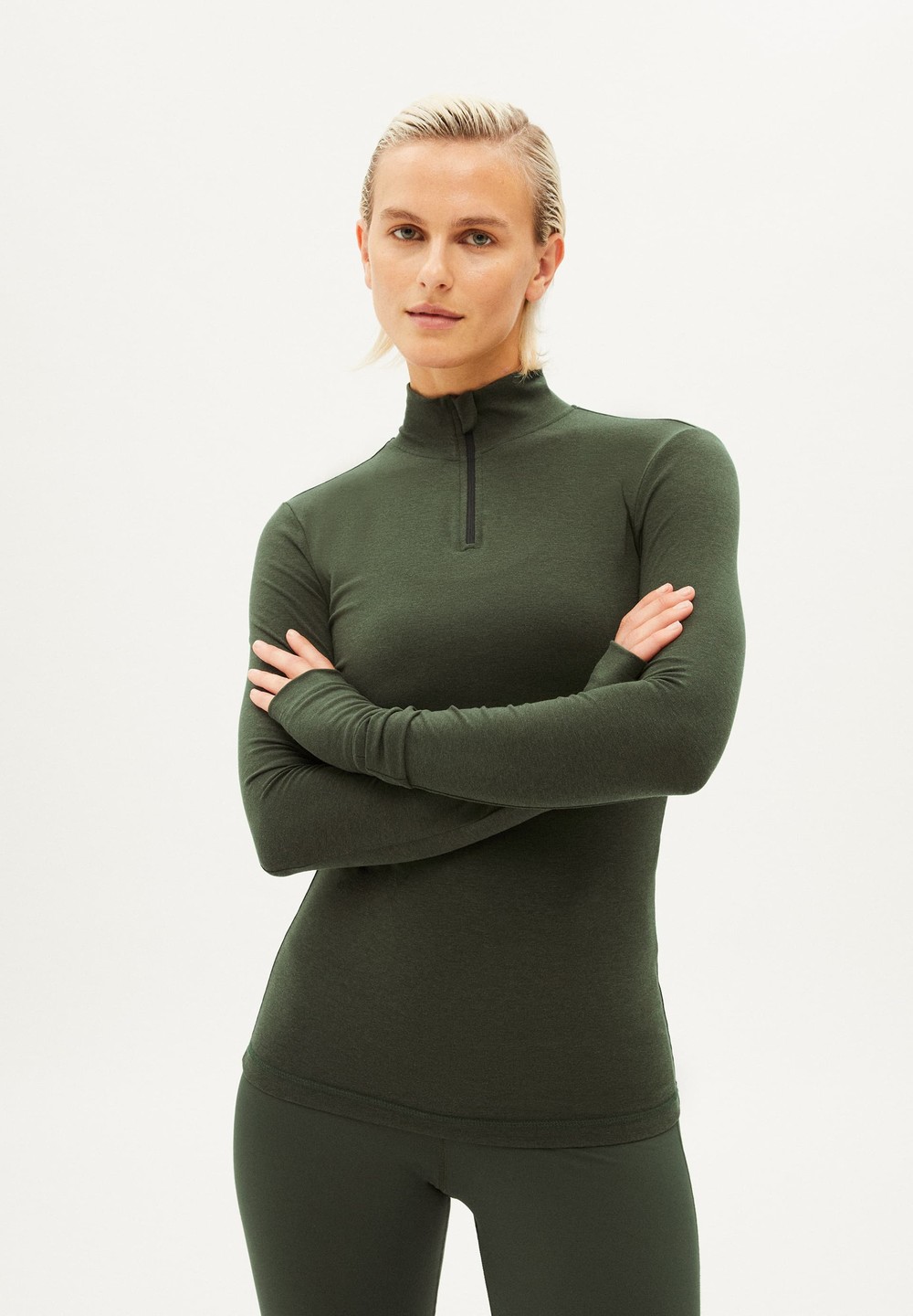 ARMEDANGELS DESNAA Activewear Longsleeve Slim Fit made of TENCEL™ Lyocell Mix Hellgrün | VSJQ-46879