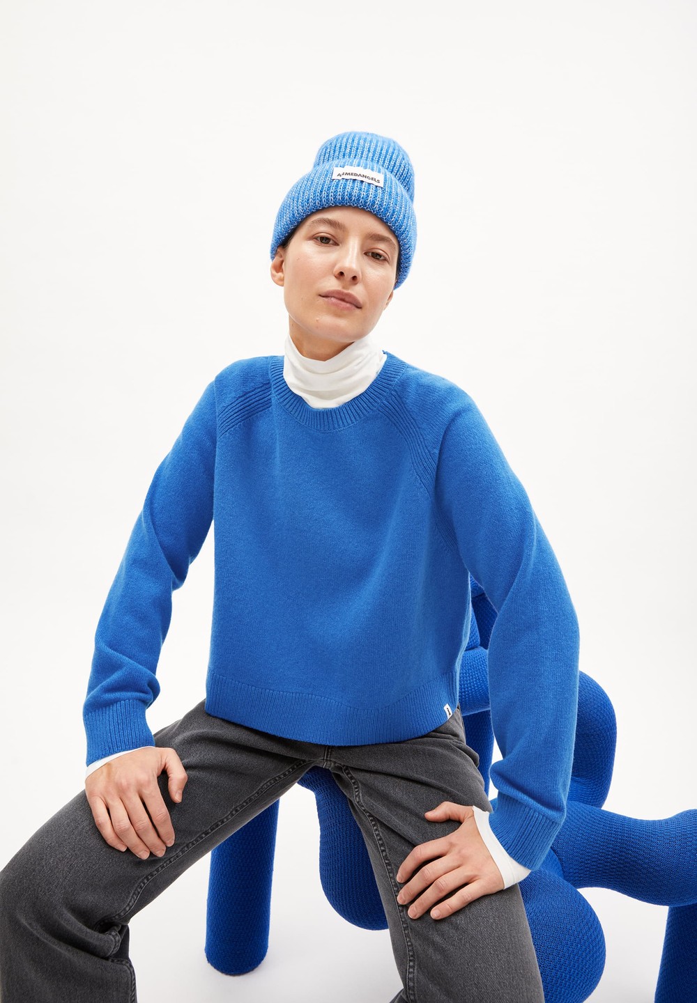 ARMEDANGELS DILIRIAA REGLANA Sweater Loose Fit made of Organic Wool Mix Blau | HZAU-15428