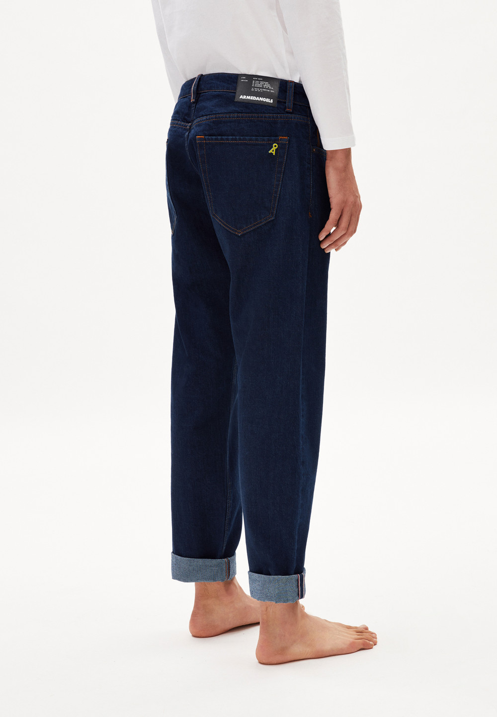 ARMEDANGELS DYLAANO SELVEDGE Straight Leg Mid Waist made of Organic Cotton Mix Rinse | LIOK-51892