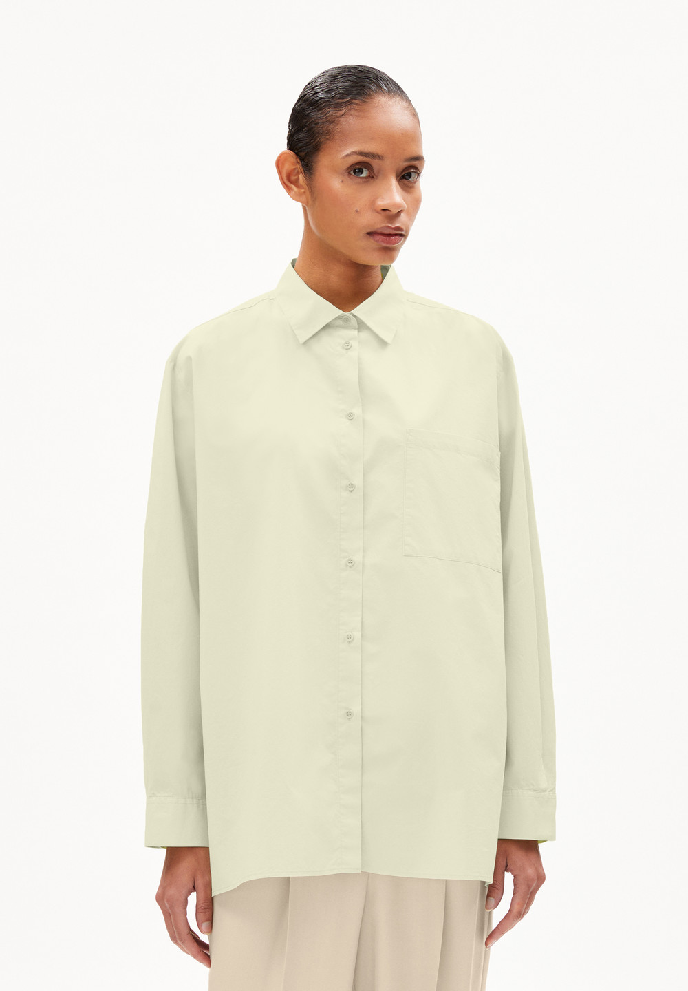 ARMEDANGELS EALGAA Blouse Loose Fit made of Organic Cotton Grün | NFOY-67928