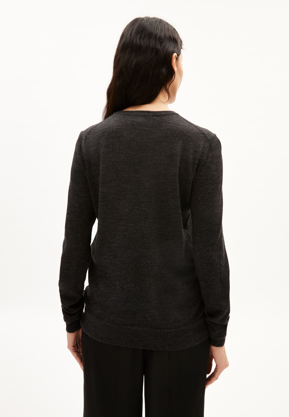 ARMEDANGELS ELDIAA Sweater Slim Fit made of extrafine Merino Organic Wool Steel Melange | QJZE-51724