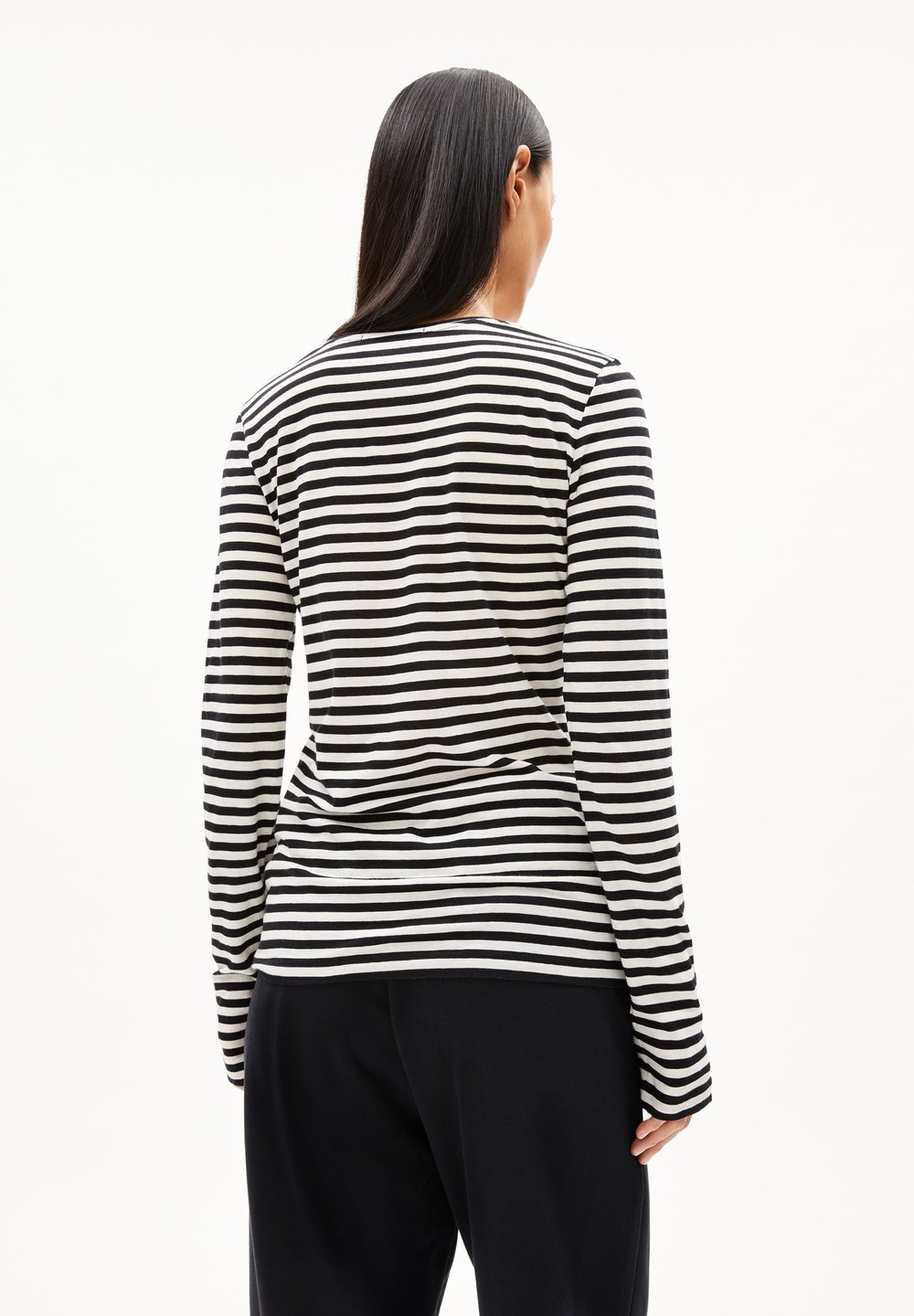 ARMEDANGELS ENRICCAA STRIPES Longsleeve Slim Fit made of Organic Cotton White-black | BTMG-78526