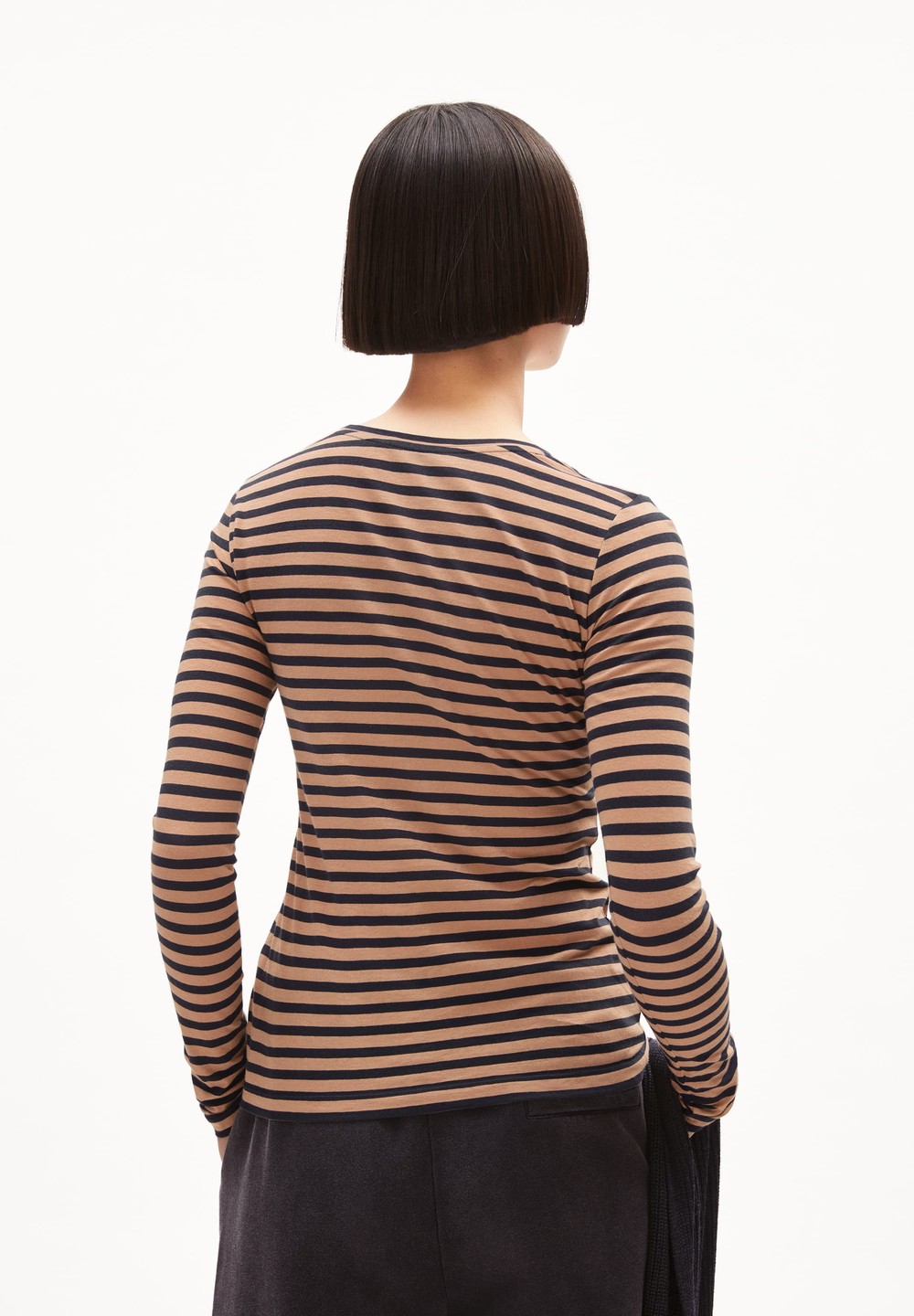 ARMEDANGELS ENRICCAA STRIPES Longsleeve Slim Fit made of Organic Cotton Cinnamon Dust-night Sky | TPLV-90782