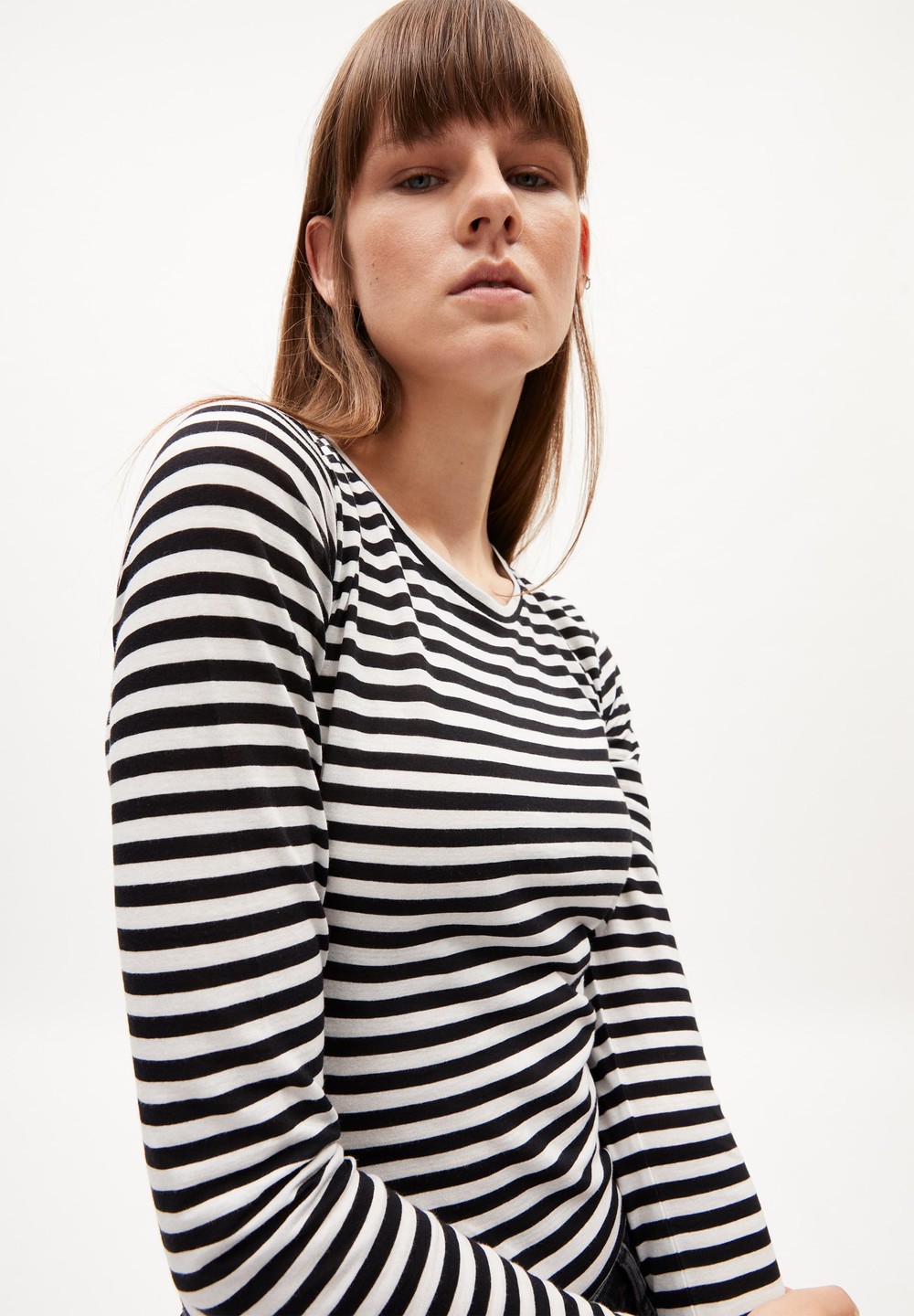 ARMEDANGELS ENRICCAA STRIPES Longsleeve Slim Fit made of Organic Cotton Weiß | BEQW-31058