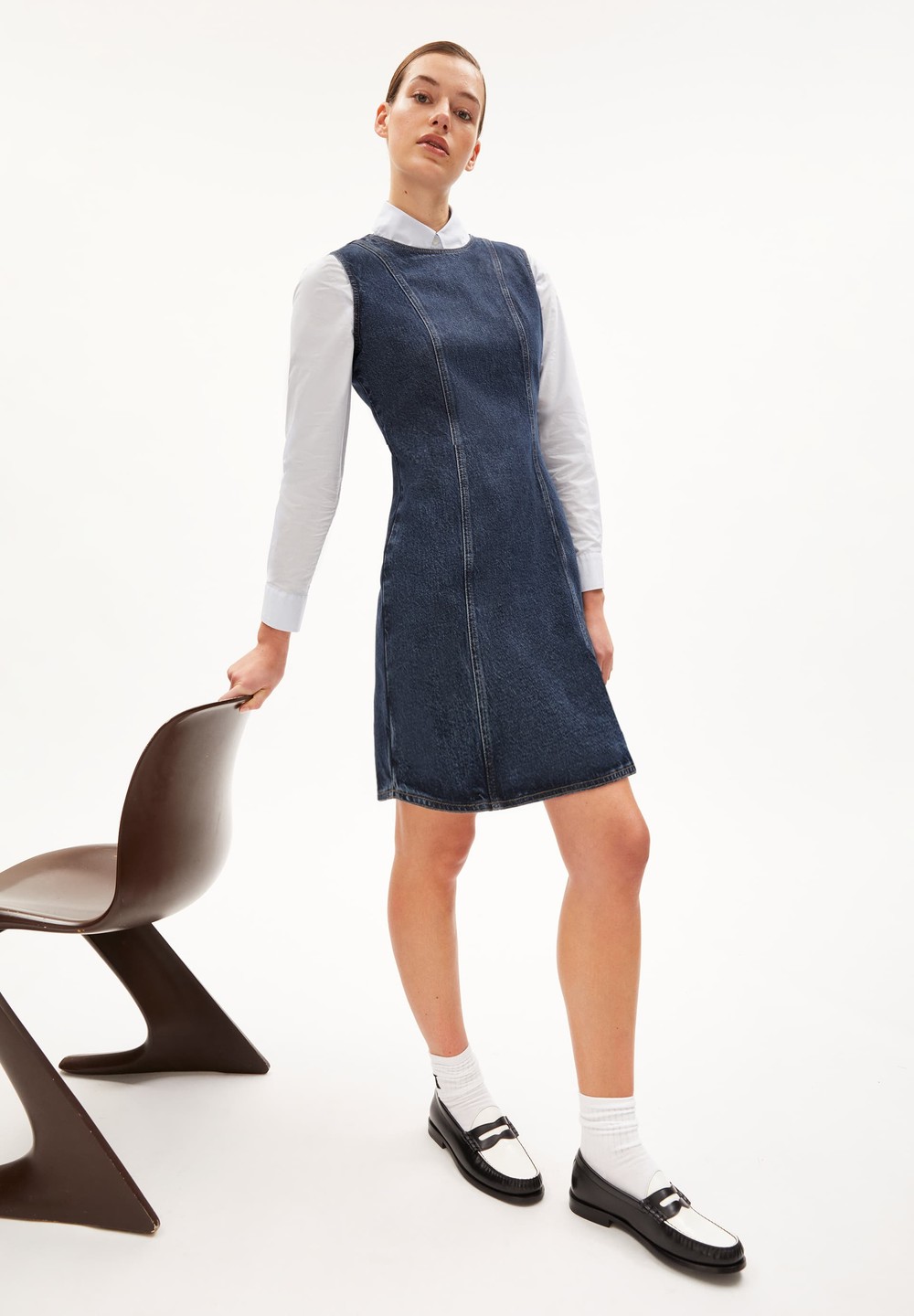 ARMEDANGELS ENUYAA Denim Dress Regular Fit made of TENCEL™ Lyocell Mix Blau | IBOA-84256