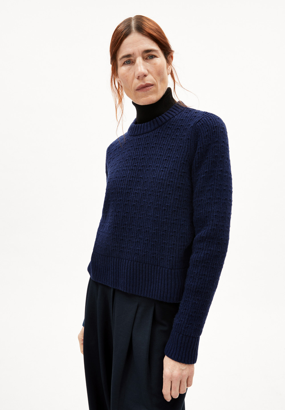 ARMEDANGELS FABIOLAA Sweater Regular Fit made of Organic Wool Mix Tiefesblau | XYPW-29176