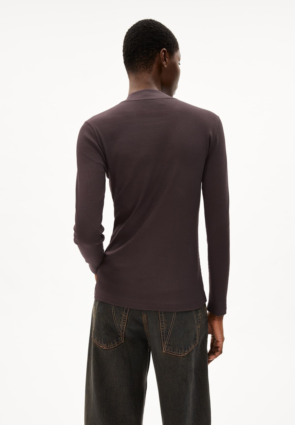 ARMEDANGELS FATIMAARA Rib-Longsleeve Slim Fit made of Organic Cotton Mix Kaffee | XYMN-08356