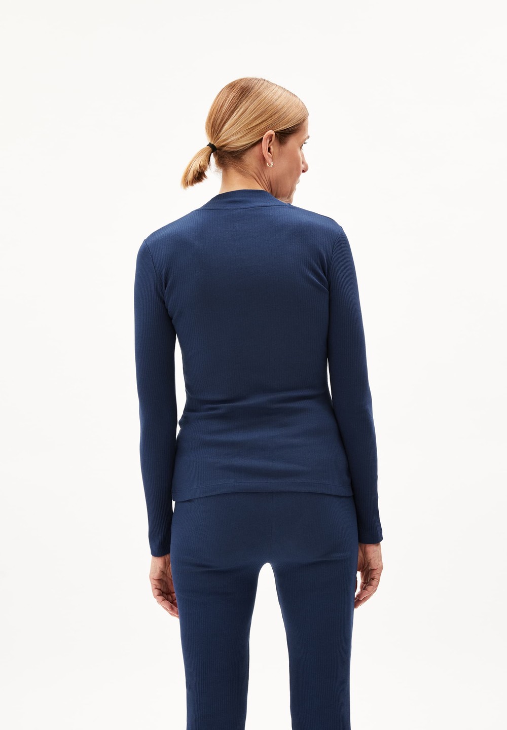 ARMEDANGELS FATIMAA Rib Longsleeve Slim Fit made of Organic Cotton Mix Tiefesblau | SFLZ-35724