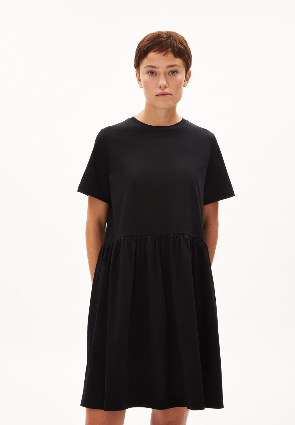 ARMEDANGELS FELIAA MERCERIZED Jersey Dress made of Organic Cotton Schwarz | FDPI-06537