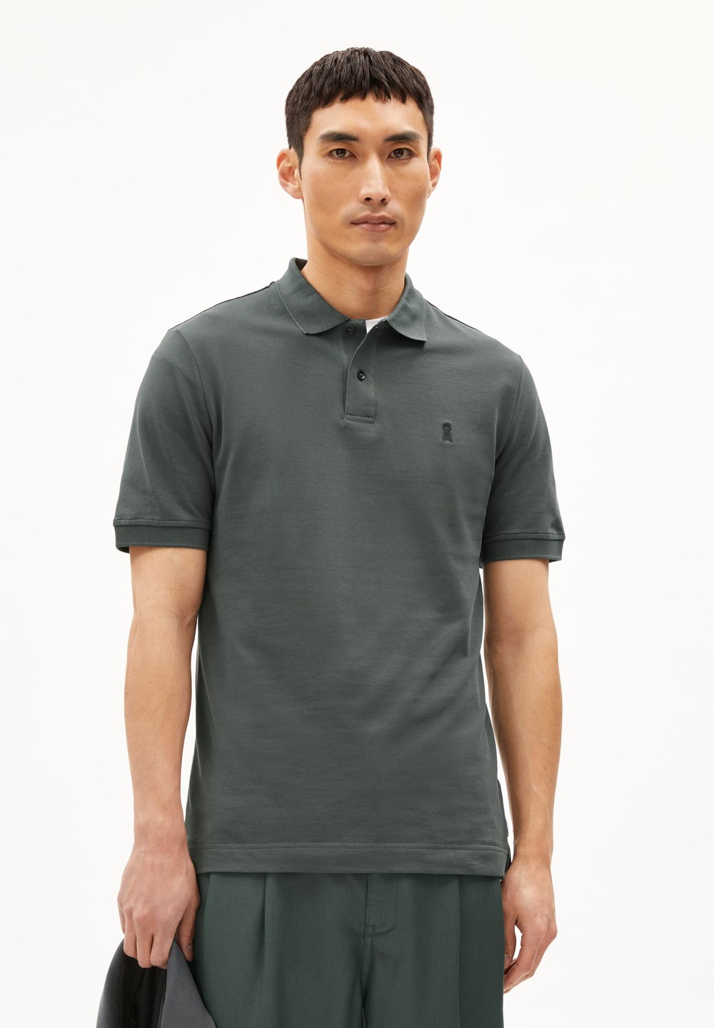 ARMEDANGELS FIBRAAS Polo T-Shirt Regular Fit made of Organic Cotton Space Steel | PAUM-28706