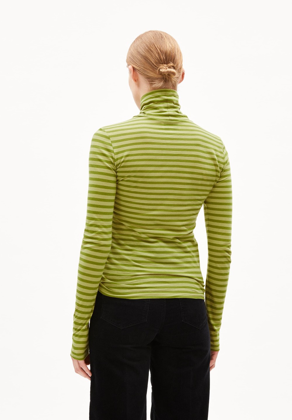 ARMEDANGELS GRAZILIAA STRIPES Longsleeve Slim Fit made of Organic Cotton New Moss-dark Moss | XPFO-53102