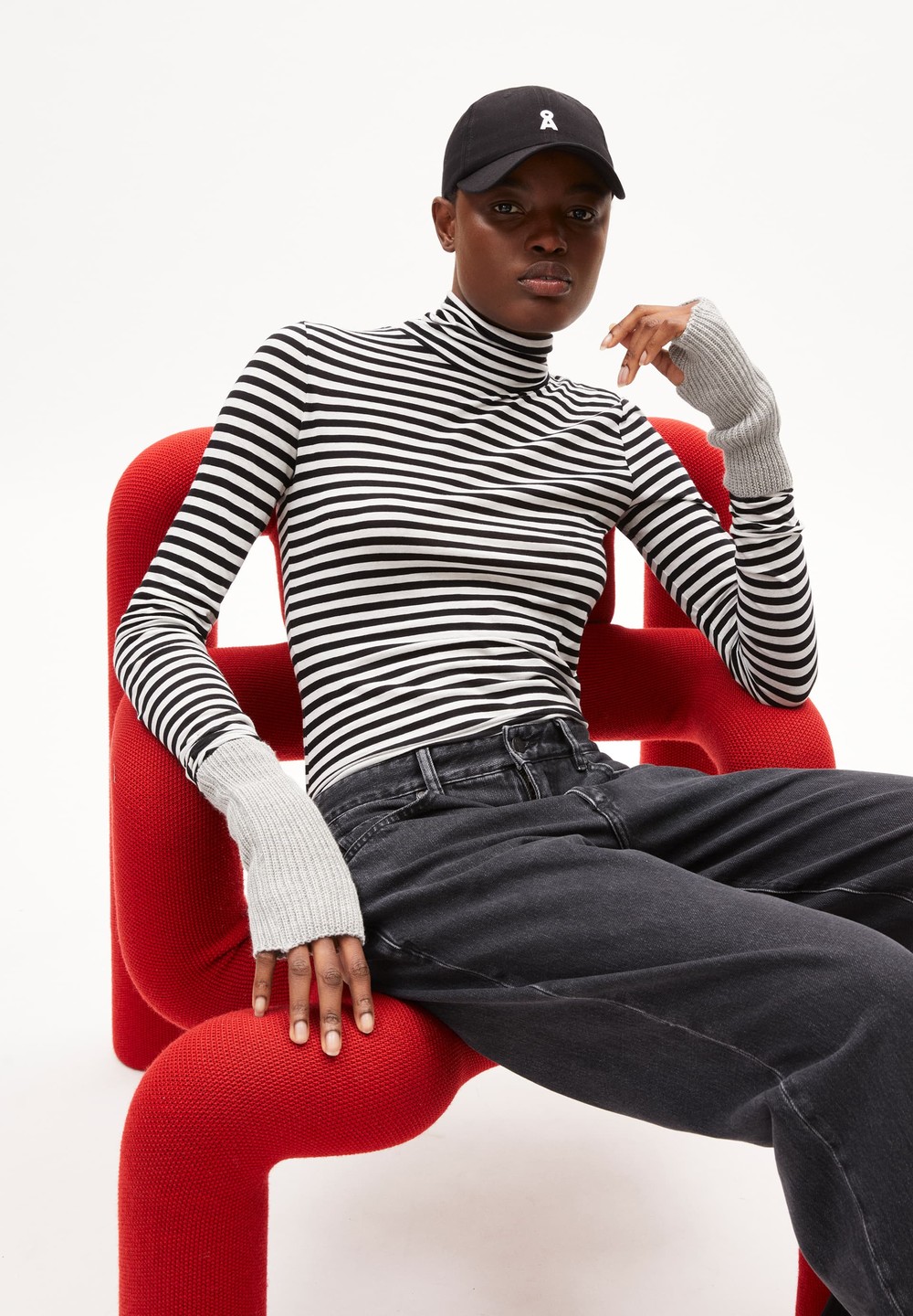 ARMEDANGELS GRAZILIAA STRIPES Longsleeve Slim Fit made of Organic Cotton Weiß | PUME-28306