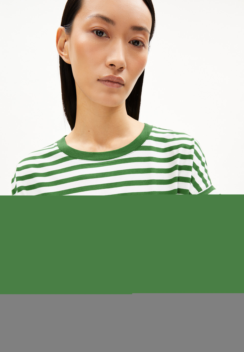 ARMEDANGELS IDAARA STRIPES T-Shirt Loose Fit made of Organic Cotton Grün | RKQX-38214