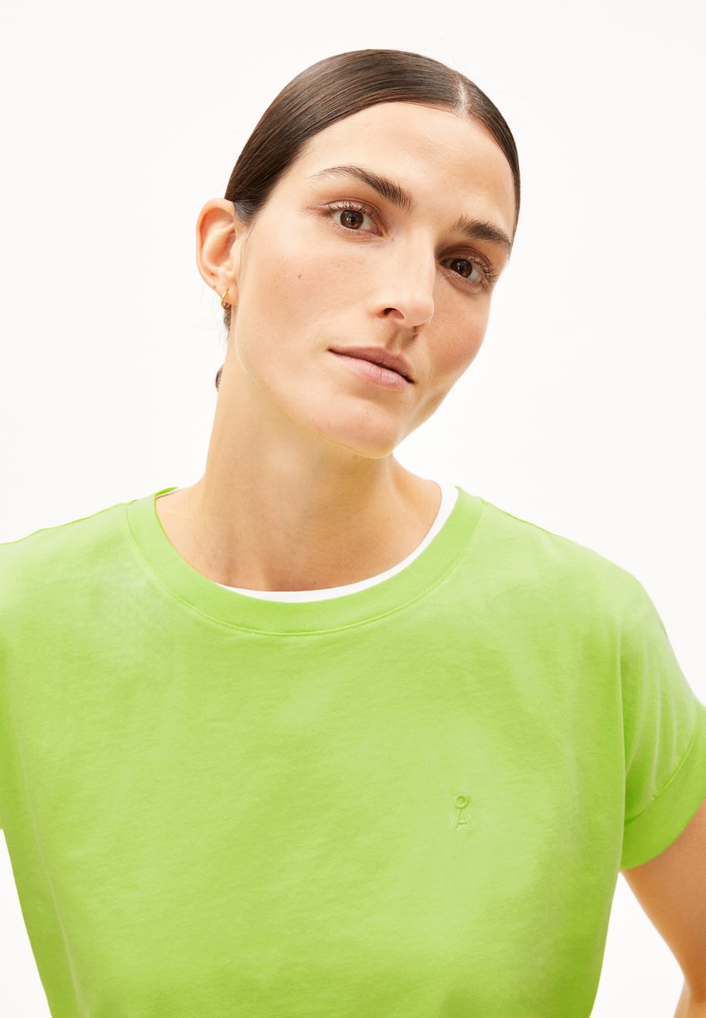 ARMEDANGELS IDAARA T-Shirt Loose Fit made of Organic Cotton Super Lime | YNVB-20987