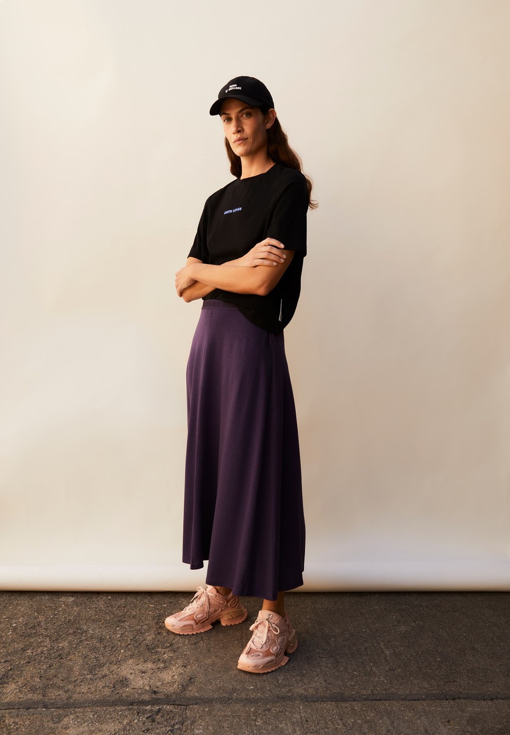 ARMEDANGELS ILENIAA LARAA Jersey Skirt Loose Fit made of TENCEL™ Lyocell Mix Blau | TMGH-49068