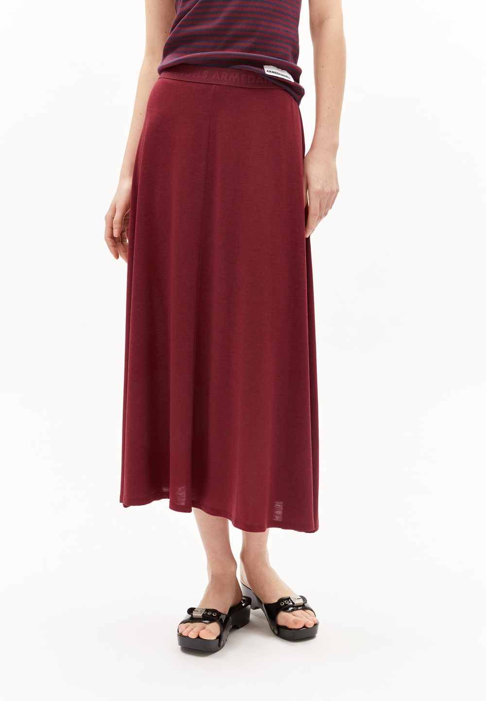 ARMEDANGELS ILENIAA LARAA Jersey Skirt Loose Fit made of TENCEL™ Lyocell Mix Dunkel | PBLD-78153