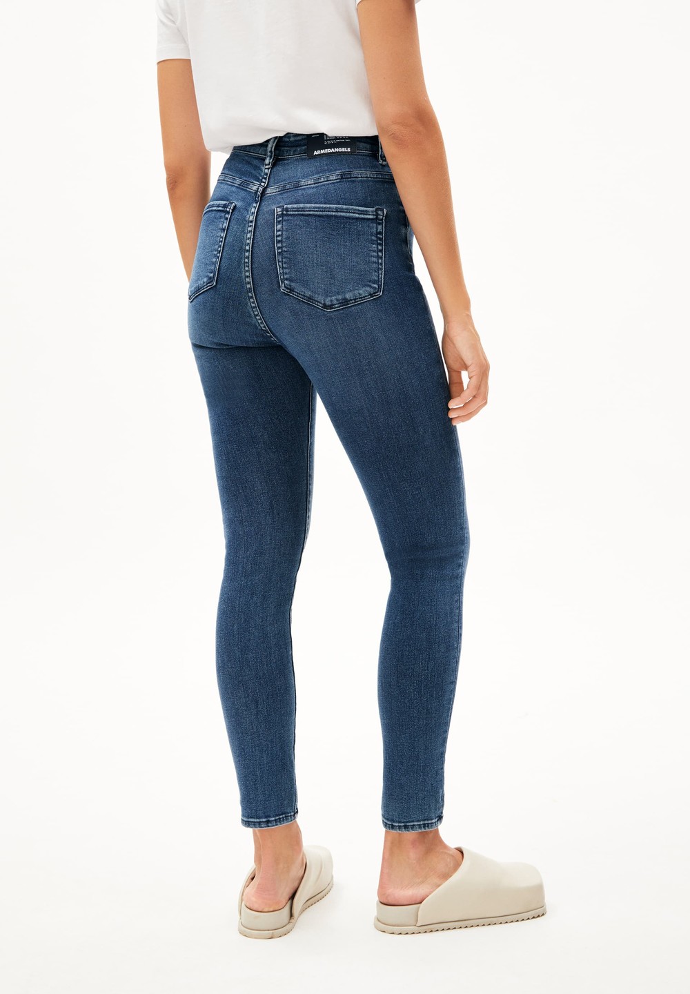 ARMEDANGELS INGAA Jeans Skinny Leg High Waist Organic Cotton Mix X-Stretch Blau | UXCT-82139