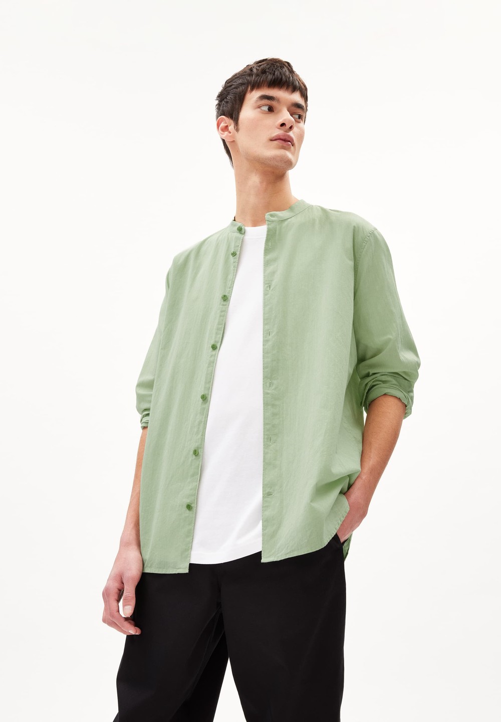 ARMEDANGELS JAACKO Shirt made of Organic Cotton Grün | QEYD-76192