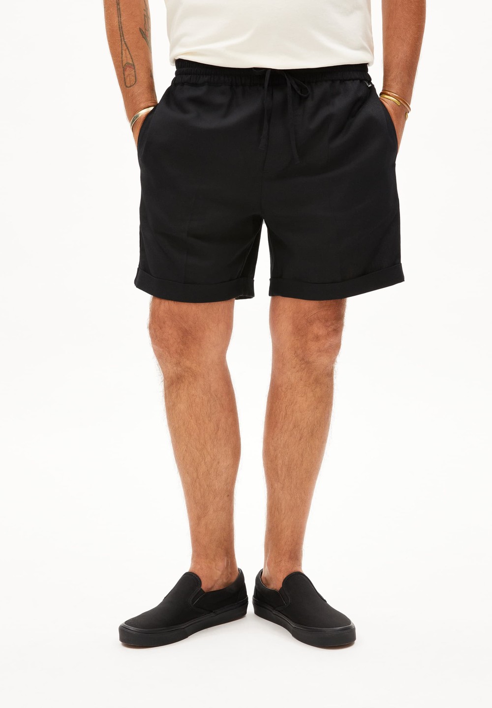 ARMEDANGELS JAACQUE LINO Shorts made of Linen-Mix Schwarz | ERGH-46173