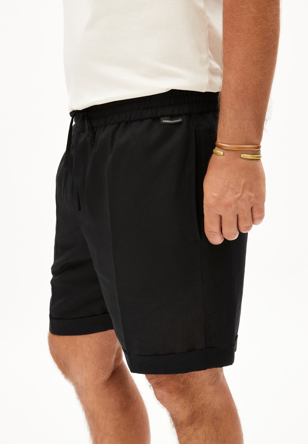 ARMEDANGELS JAACQUE LINO Shorts made of Linen-Mix Schwarz | ERGH-46173