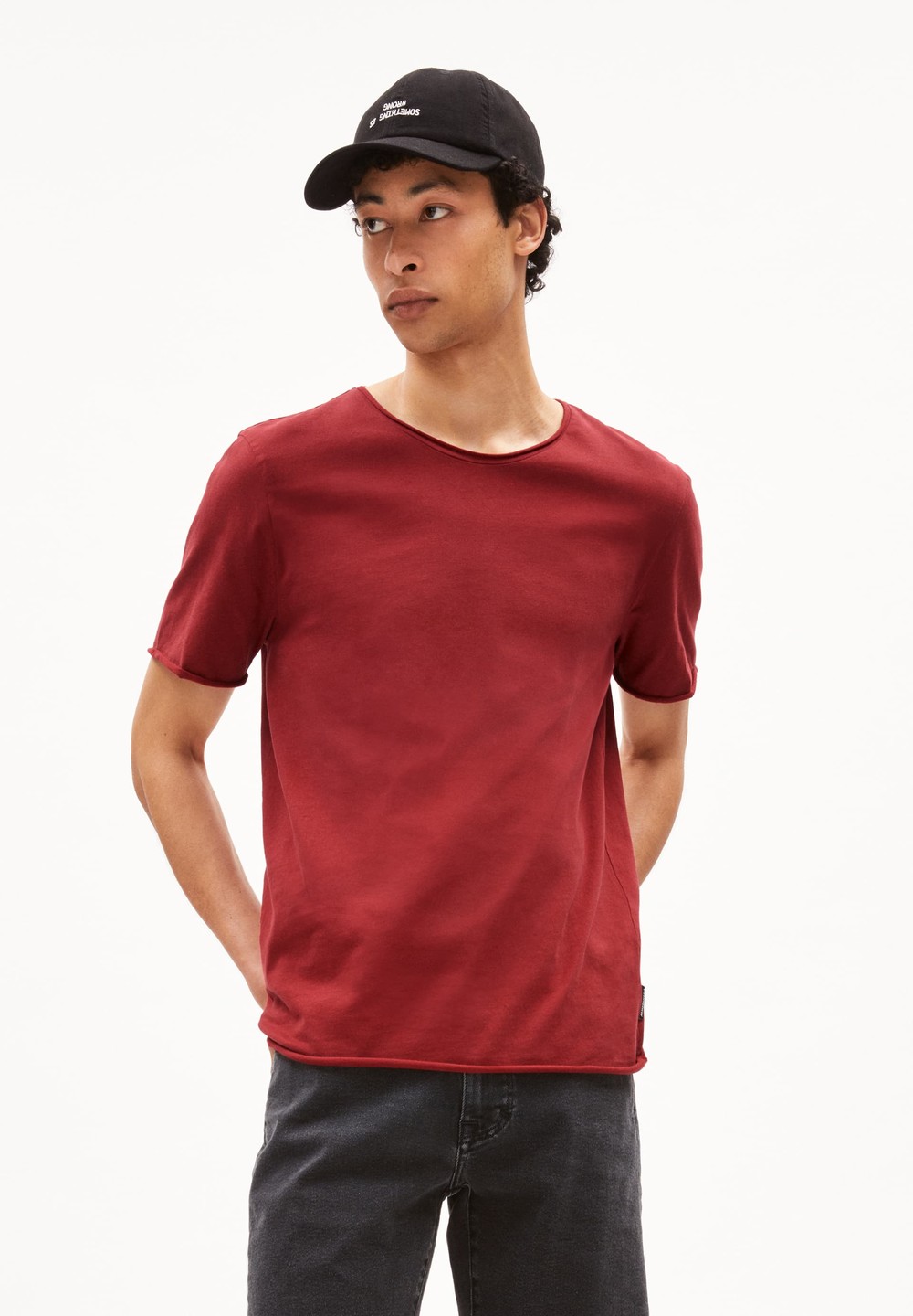 ARMEDANGELS JAAMES BRUSHED T-Shirt Regular Fit made of Organic Cotton Dunkel | EMVW-85406